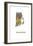 Rhode Island State Map 1-Marlene Watson-Framed Giclee Print