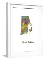 Rhode Island State Map 1-Marlene Watson-Framed Giclee Print