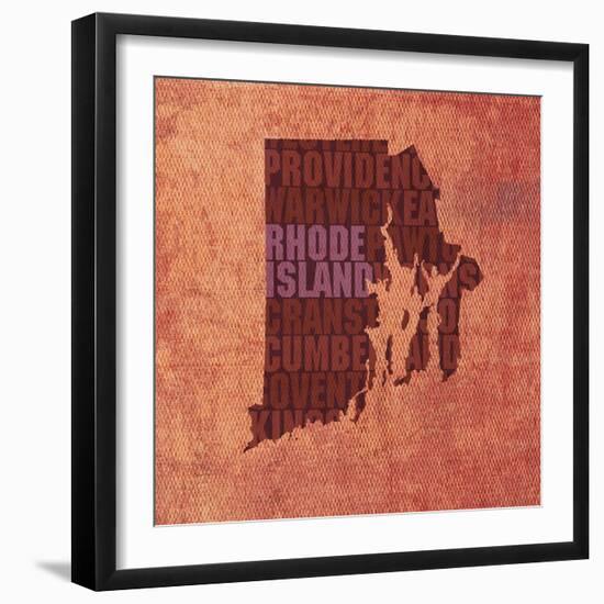 Rhode Island State Words-David Bowman-Framed Giclee Print