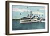 Rhode Island - View of the Block Island Ferry-Lantern Press-Framed Art Print