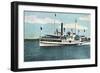 Rhode Island - View of the Block Island Ferry-Lantern Press-Framed Art Print