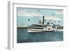 Rhode Island - View of the Block Island Ferry-Lantern Press-Framed Art Print