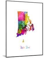 Rhode Island Watercolor Map-Michael Tompsett-Mounted Art Print