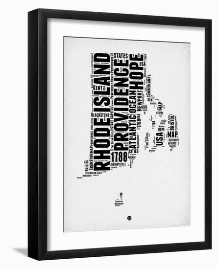Rhode Island Word Cloud 1-NaxArt-Framed Art Print