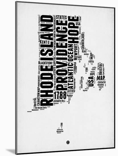 Rhode Island Word Cloud 1-NaxArt-Mounted Art Print