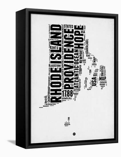 Rhode Island Word Cloud 1-NaxArt-Framed Stretched Canvas