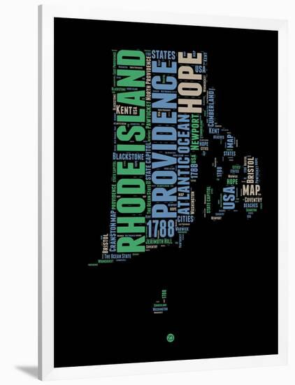 Rhode Island Word Cloud 2-NaxArt-Framed Art Print