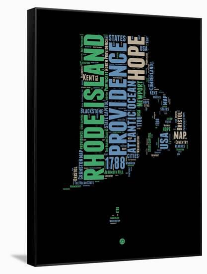 Rhode Island Word Cloud 2-NaxArt-Framed Stretched Canvas