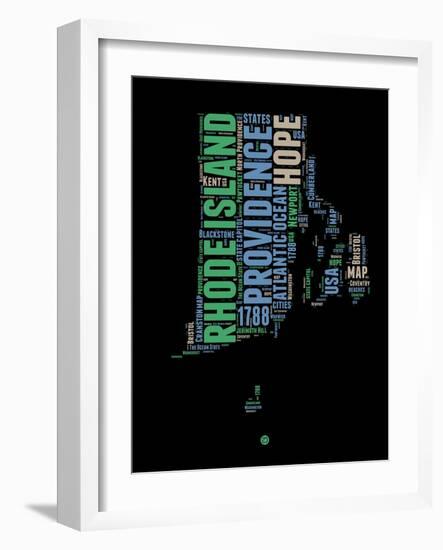 Rhode Island Word Cloud 2-NaxArt-Framed Art Print