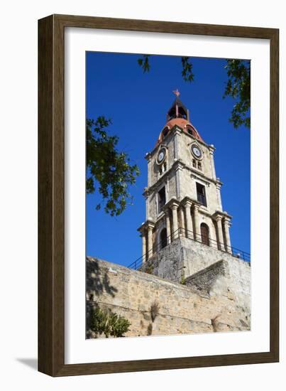 Rhodes Clock Tower, Rhodes City, Rhodes, Dodecanese, Greek Islands, Greece, Europe-Tuul-Framed Photographic Print