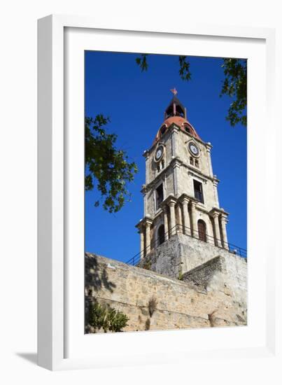 Rhodes Clock Tower, Rhodes City, Rhodes, Dodecanese, Greek Islands, Greece, Europe-Tuul-Framed Photographic Print