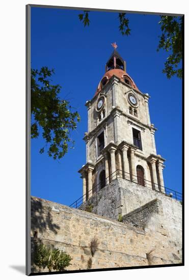 Rhodes Clock Tower, Rhodes City, Rhodes, Dodecanese, Greek Islands, Greece, Europe-Tuul-Mounted Photographic Print