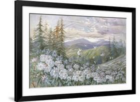 Rhododendrons and Butterflies-Marion Ellis Rowan-Framed Giclee Print