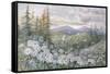Rhododendrons and Butterflies-Marion Ellis Rowan-Framed Stretched Canvas