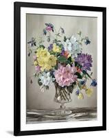 Rhododendrons, Azaleas and Columbine in a Glass Vase-Albert Williams-Framed Giclee Print