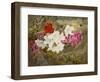 Rhododendrons with Bumble-Bee on an Ivy-Clad Ledge-Thomas Worsey-Framed Giclee Print