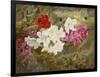 Rhododendrons with Bumble-Bee on an Ivy-Clad Ledge-Thomas Worsey-Framed Giclee Print