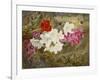 Rhododendrons with Bumble-Bee on an Ivy-Clad Ledge-Thomas Worsey-Framed Giclee Print