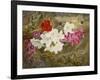 Rhododendrons with Bumble-Bee on an Ivy-Clad Ledge-Thomas Worsey-Framed Giclee Print