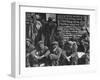 Rhondda Valley Miners Waiting For Their Bus-William Vandivert-Framed Photographic Print