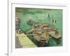 Rhonebarken, (Les Bateaux Amarrés), 1888-Vincent van Gogh-Framed Giclee Print