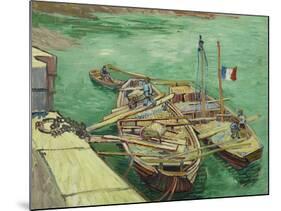 Rhonebarken, (Les Bateaux Amarrés), 1888-Vincent van Gogh-Mounted Giclee Print