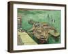 Rhonebarken, (Les Bateaux Amarrés), 1888-Vincent van Gogh-Framed Giclee Print