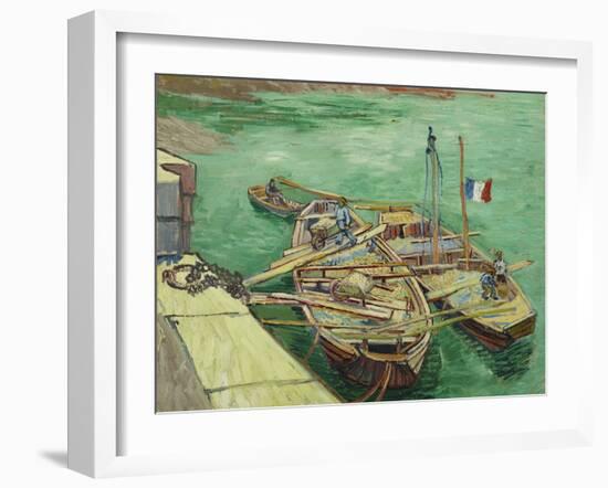 Rhonebarken, (Les Bateaux Amarrés), 1888-Vincent van Gogh-Framed Giclee Print