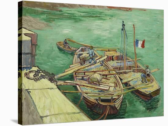 Rhonebarken, (Les Bateaux Amarrés), 1888-Vincent van Gogh-Stretched Canvas