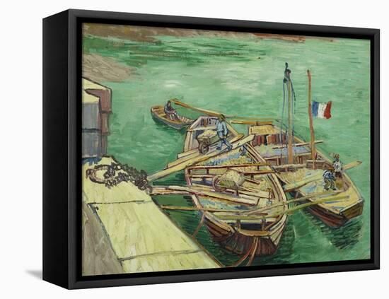 Rhonebarken, (Les Bateaux Amarrés), 1888-Vincent van Gogh-Framed Stretched Canvas