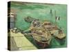 Rhonebarken, (Les Bateaux Amarrés), 1888-Vincent van Gogh-Stretched Canvas