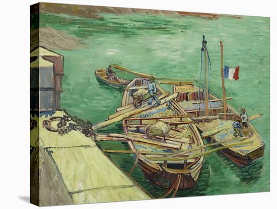 Rhonebarken, (Les Bateaux Amarrés), 1888-Vincent van Gogh-Stretched Canvas