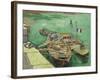 Rhonebarken, (Les Bateaux Amarrés), 1888-Vincent van Gogh-Framed Giclee Print