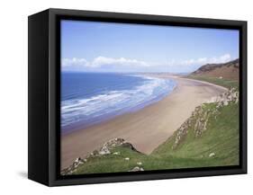 Rhossili Bay, Gower Peninsula, Wales, United Kingdom-Roy Rainford-Framed Stretched Canvas