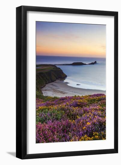 Rhossili Bay, Worms End, Gower Peninsula, Wales, United Kingdom, Europe-Billy-Framed Photographic Print