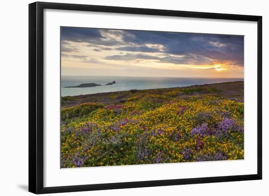 Rhossili Bay, Worms End, Gower Peninsula, Wales, United Kingdom, Europe-Billy-Framed Photographic Print