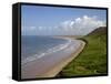 Rhossili Beach in Spring Morning Sunshine, Gower Peninsula, County of Swansea, Wales, Uk-Peter Barritt-Framed Stretched Canvas