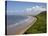 Rhossili Beach in Spring Morning Sunshine, Gower Peninsula, County of Swansea, Wales, Uk-Peter Barritt-Stretched Canvas