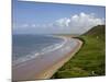 Rhossili Beach in Spring Morning Sunshine, Gower Peninsula, County of Swansea, Wales, Uk-Peter Barritt-Mounted Photographic Print