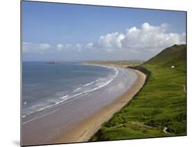 Rhossili Beach in Spring Morning Sunshine, Gower Peninsula, County of Swansea, Wales, Uk-Peter Barritt-Mounted Photographic Print