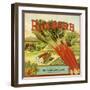 Rhubarb Fruit Label-null-Framed Giclee Print