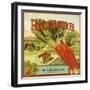 Rhubarb Fruit Label-null-Framed Giclee Print