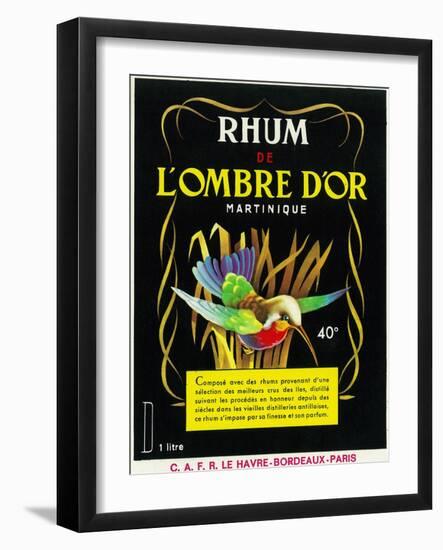Rhum de Lombre d'Or Martinique Brand Rum Label-Lantern Press-Framed Art Print