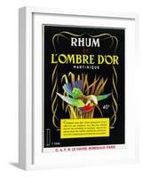 Rhum de Lombre d'Or Martinique Brand Rum Label-Lantern Press-Framed Art Print