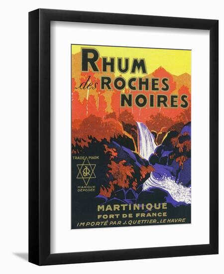 Rhum des Roches Noires Brand Rum Label-Lantern Press-Framed Art Print