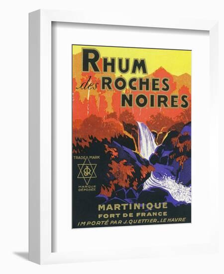 Rhum des Roches Noires Brand Rum Label-Lantern Press-Framed Art Print