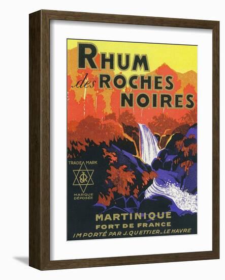 Rhum des Roches Noires Brand Rum Label-Lantern Press-Framed Art Print