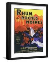 Rhum des Roches Noires Brand Rum Label-Lantern Press-Framed Art Print