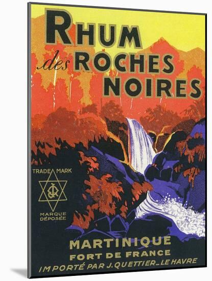 Rhum des Roches Noires Brand Rum Label-Lantern Press-Mounted Art Print