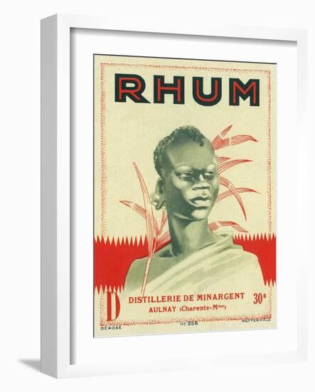 Rhum Distillerie de Minargent Brand Rum Label-Lantern Press-Framed Art Print